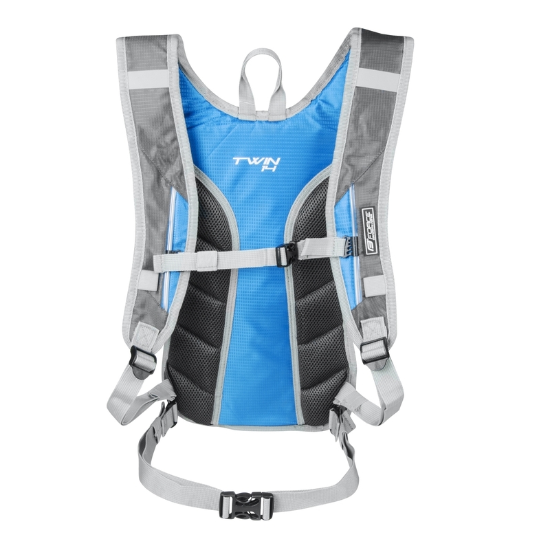 Radsport-Rucksack FORCE Twin 14 l grau-blau Ausverkauf