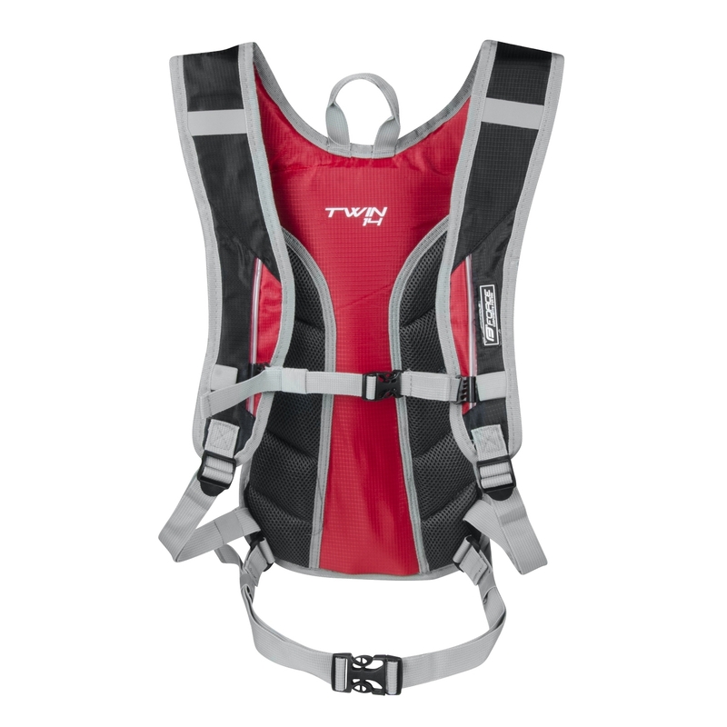 Radsport-Rucksack FORCE Twin 14 l schwarz-rot Ausverkauf