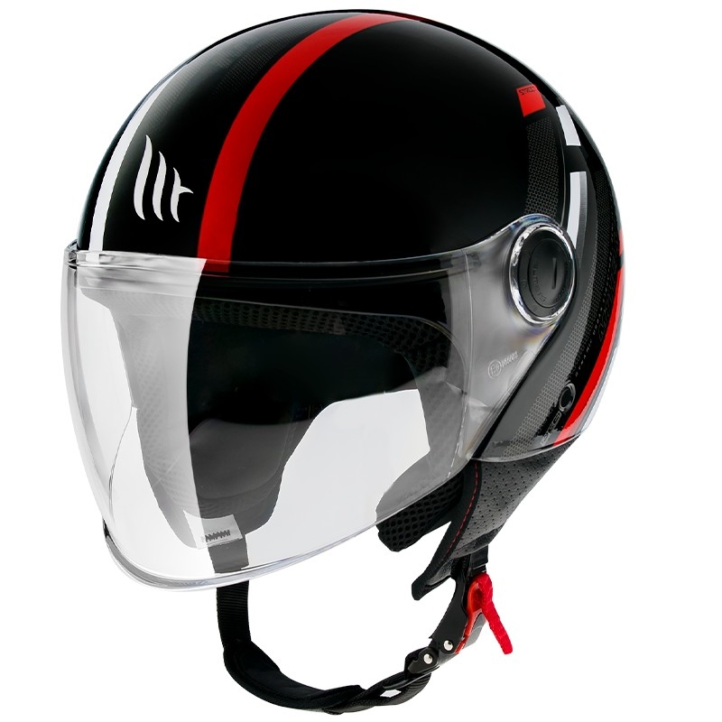 MT Street Scope D5 Open Motorradhelm Schwarz-Grau-Rot Glanz Ausverkauf