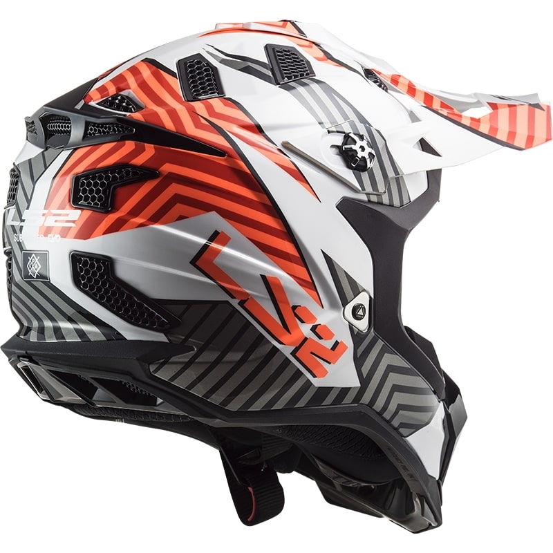 Motocross Helm LS2 MX700 Subverter Astro weiß-orange