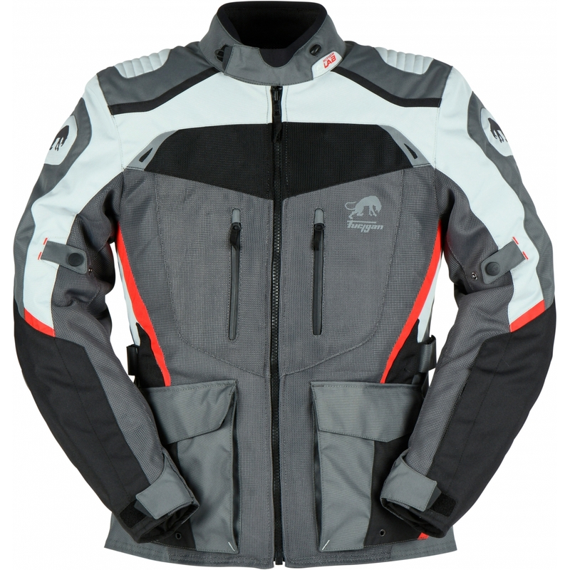Furygan Apalaches Vented 2-in-1 Grau-Rot-Schwarz Motorradjacke