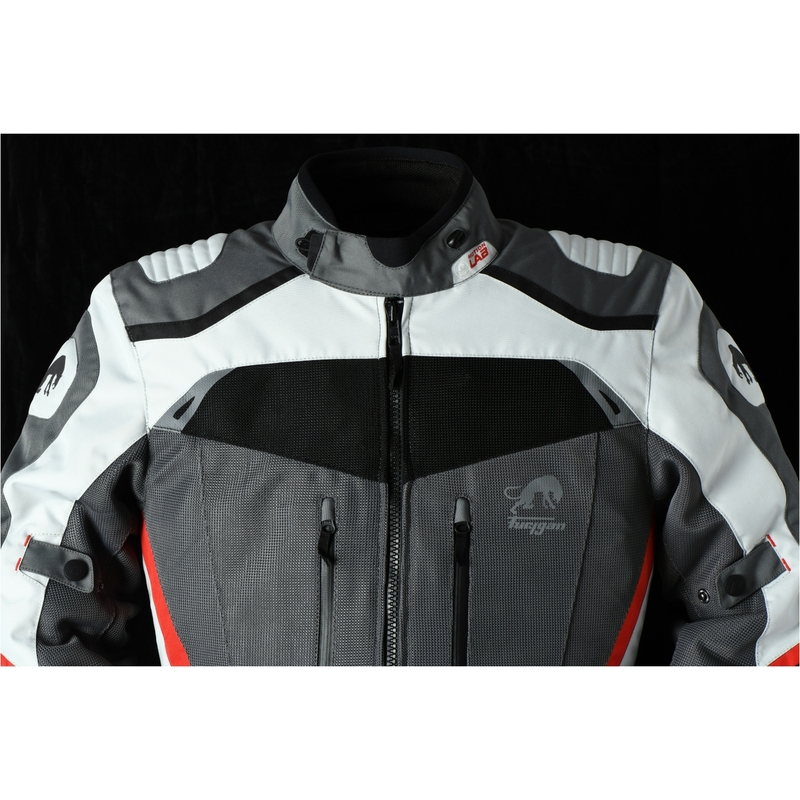 Furygan Apalaches Vented 2-in-1 Grau-Rot-Schwarz Motorradjacke
