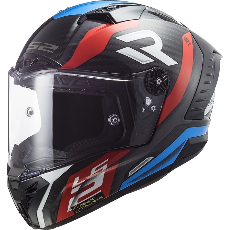 LS2 FF805 Thunder C Supra schwarz-rot-blauer Integral-Motorradhelm Ausverkauf