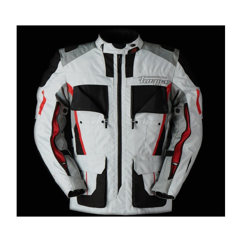Furygan Brevent 3-in-1 Motorradjacke weiß-grau-rot-schwarz Ausverkauf