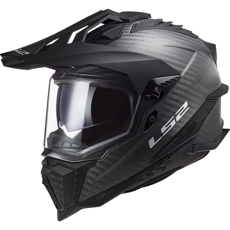 Enduro-Helm LS2 MX701 Explorer C Solid Carbon Schwarz Matt