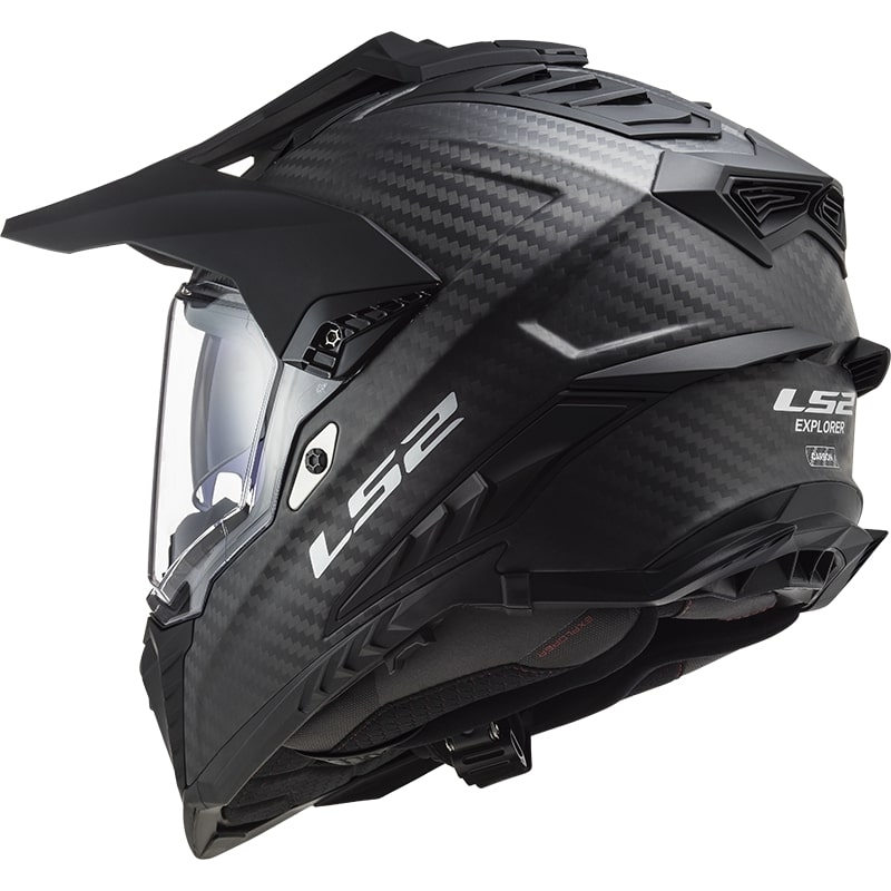 Enduro-Helm LS2 MX701 Explorer C Solid Carbon Schwarz Matt