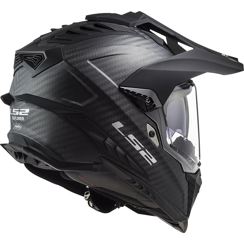 Enduro-Helm LS2 MX701 Explorer C Solid Carbon Schwarz Matt