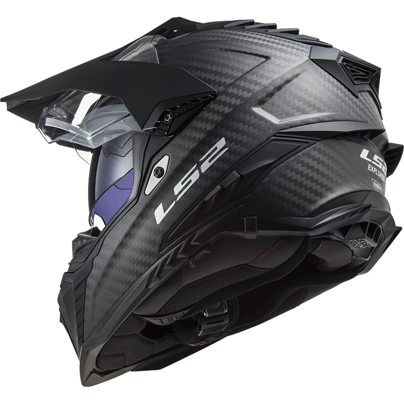 Enduro-Helm LS2 MX701 Explorer C Solid Carbon Schwarz Matt