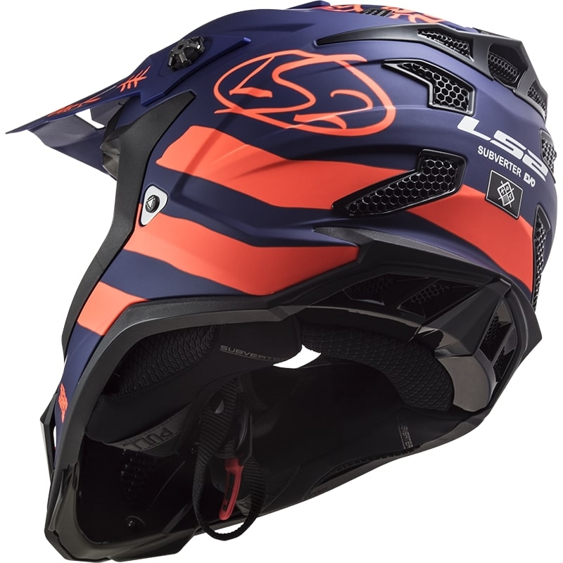 Motocross-Helm LS2 MX700 Subverter Cargo blau-fluo orange matt