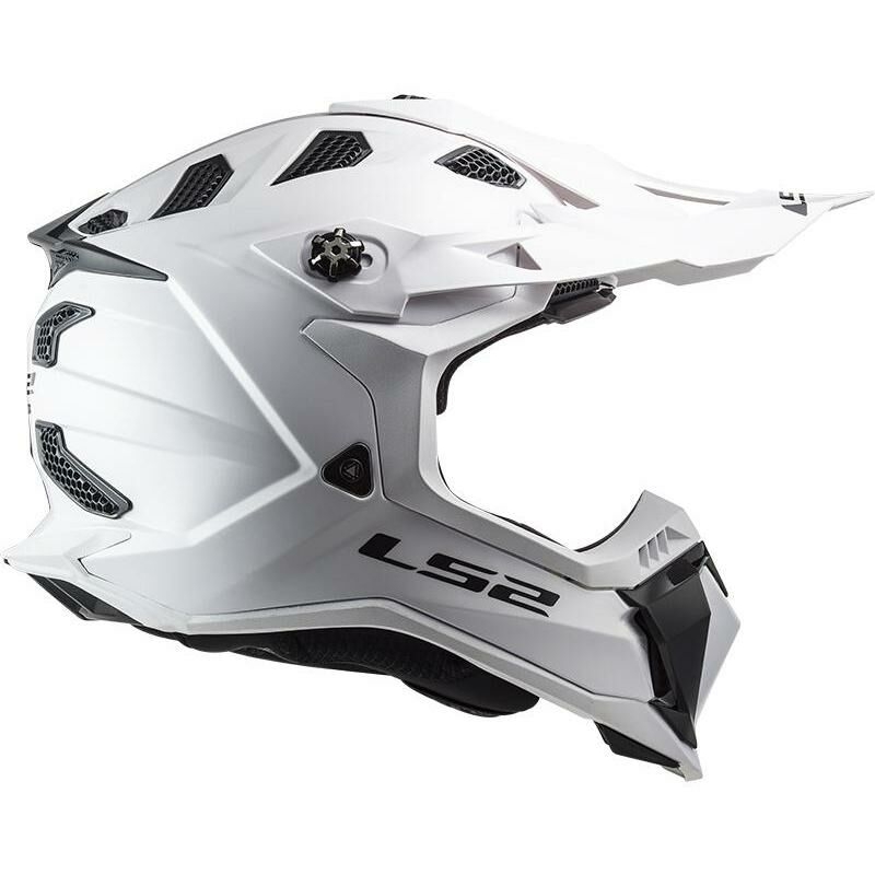 Motocross Helm LS2 MX700 Subverter Single Mono weiß glänzend