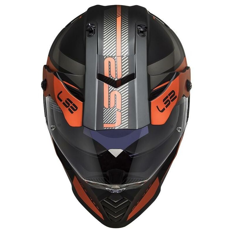 Enduro-Helm LS2 MX436 Pioneer Evo Adventurer schwarz-orange matt