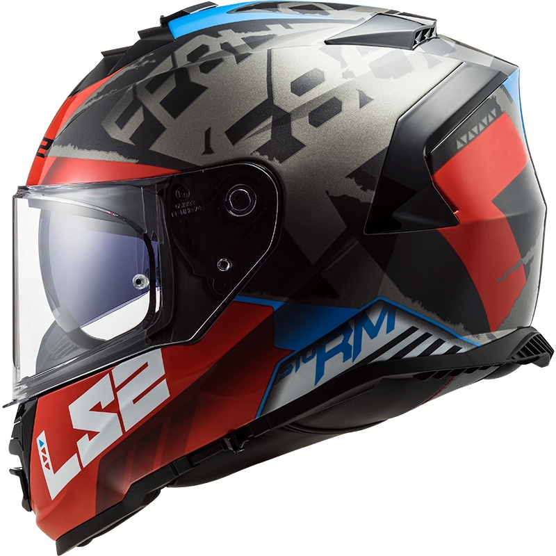 LS2 FF800 Storm Sprinter schwarz-rot-titan Integral Motorradhelm