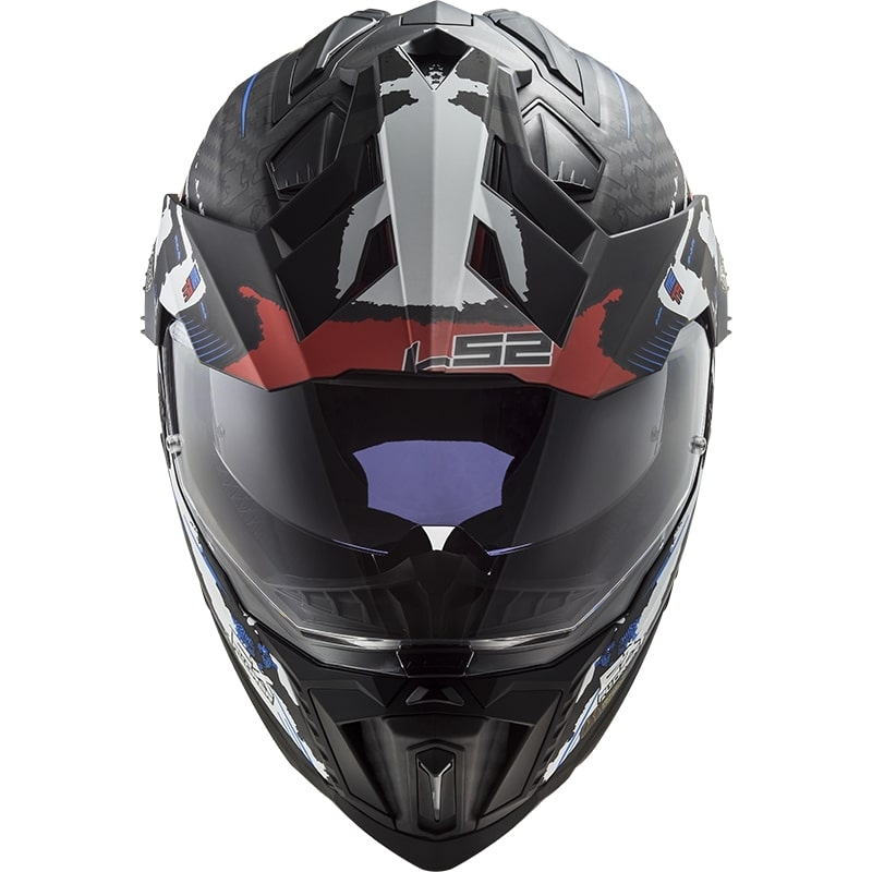Enduro-Helm LS2 MX701 Explorer C Extend schwarz-blau-rot