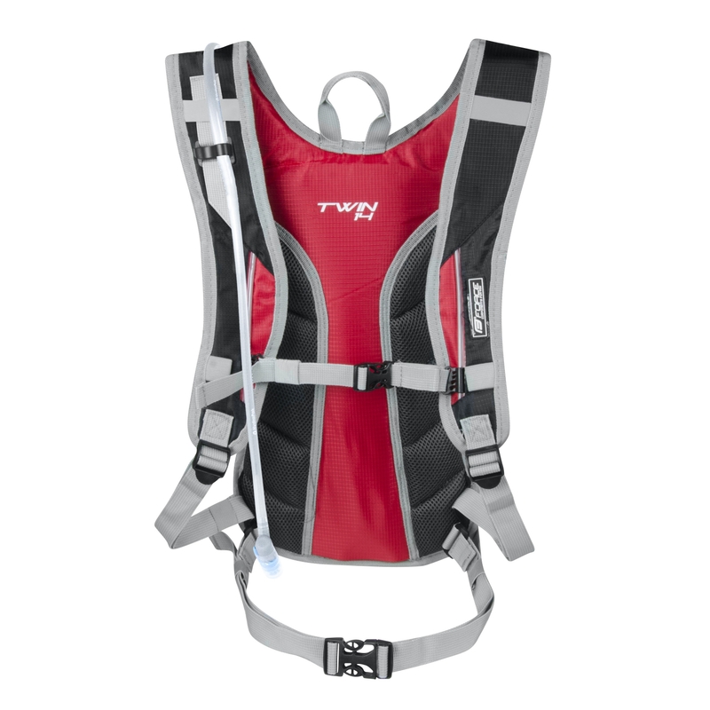 Radsport-Rucksack FORCE Twin Plus 14 l schwarz-rot mit Hydrovac Ausverkauf