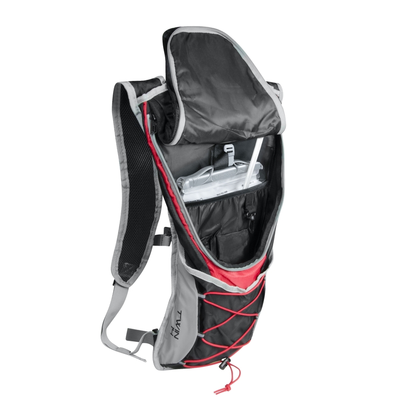 Radsport-Rucksack FORCE Twin Plus 14 l schwarz-rot mit Hydrovac Ausverkauf
