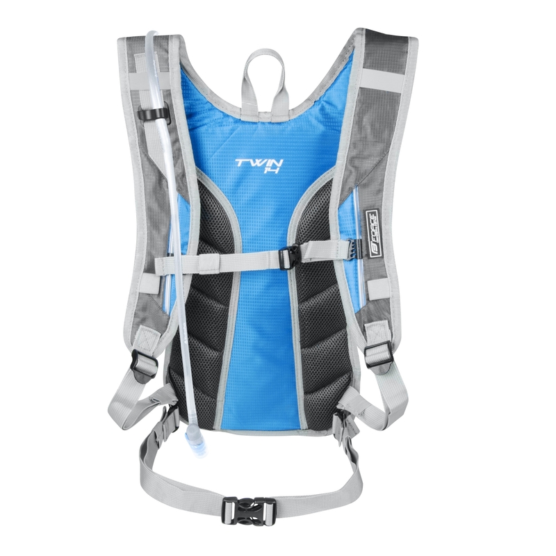 Radsport-Rucksack FORCE Twin Plus 14 l grau-blau mit Hydrovac Ausverkauf