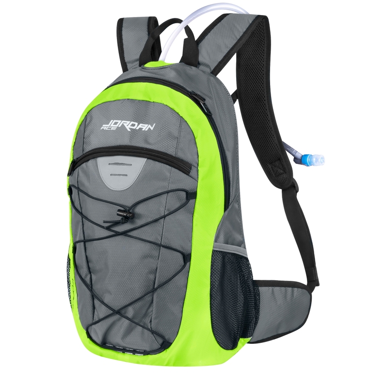 Fahrradrucksack FORCE Jordan Plus 20 l grau-fluo grün mit hydrovac Ausverkauf