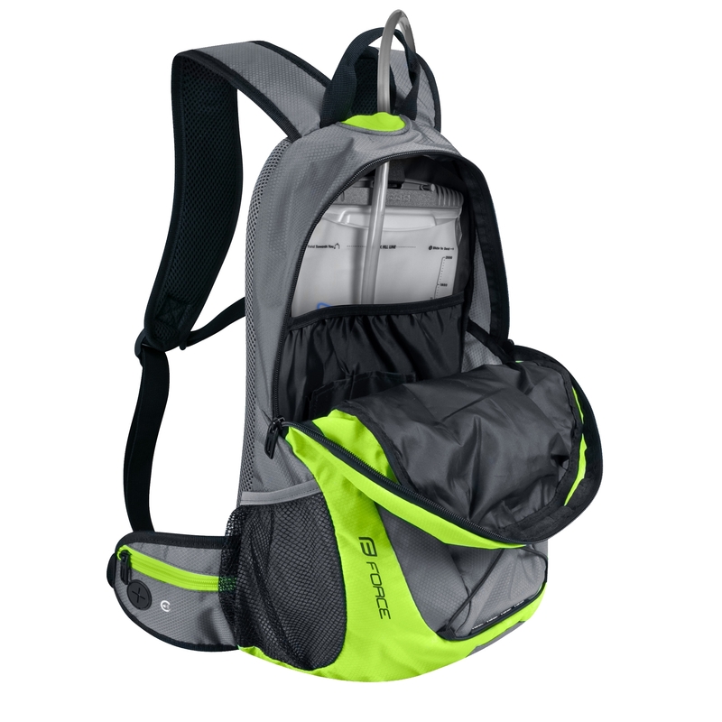 Fahrradrucksack FORCE Jordan Plus 20 l grau-fluo grün mit hydrovac Ausverkauf