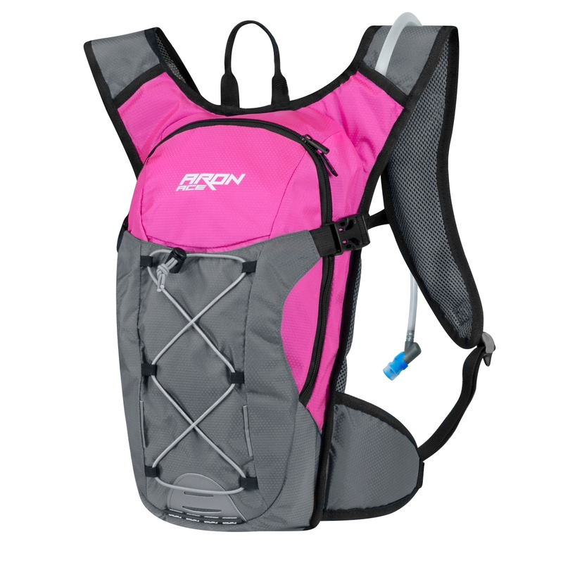 Radfahren Rucksack FORCE Aron Ace Plus 10 l rosa-grau mit hydrovac Ausverkauf