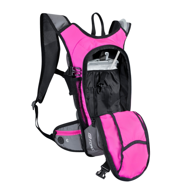Radfahren Rucksack FORCE Aron Ace Plus 10 l rosa-grau mit hydrovac Ausverkauf