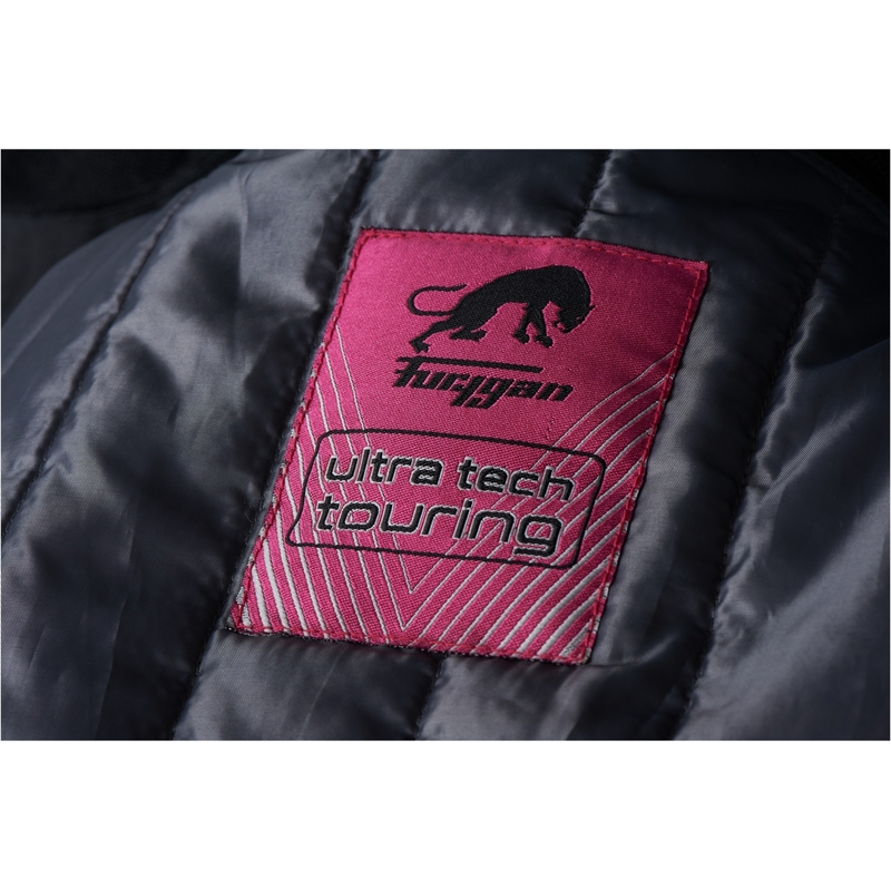 Damen Furygan Apalaches rot, weiß, schwarz und grau Motorradjacke