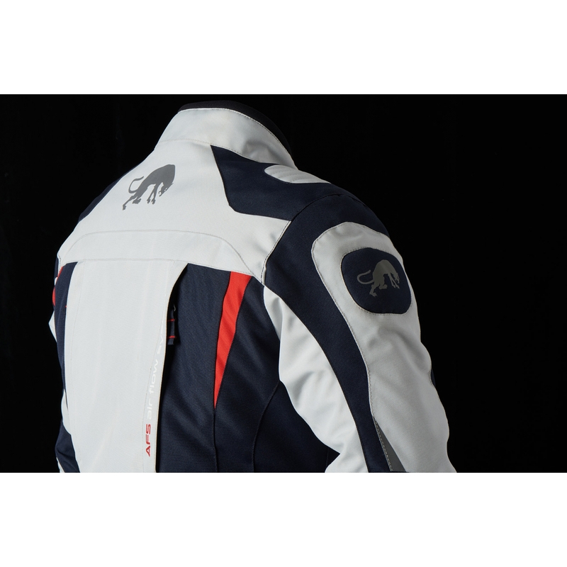 Frauen Furygan Apalaches Rot, Weiß und Blau Motorrad Jacke