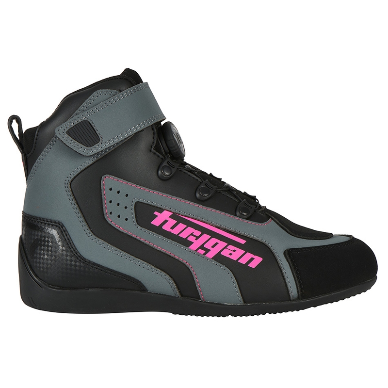 Damen Furygan V4 Easy D3O Schwarz-Grau-Rosa Motorradstiefel