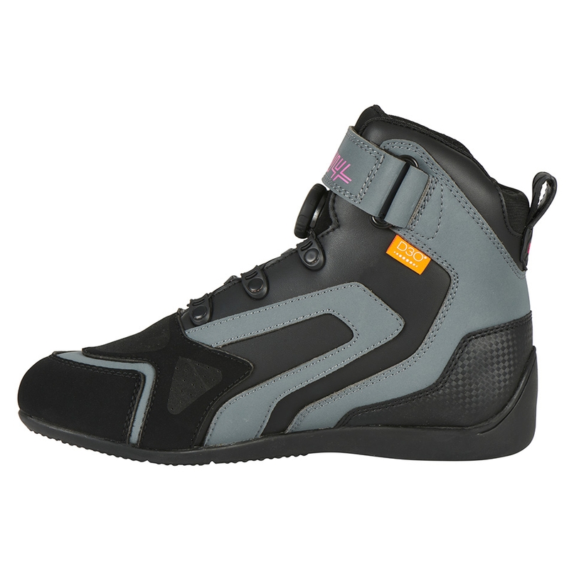 Damen Furygan V4 Easy D3O Schwarz-Grau-Rosa Motorradstiefel