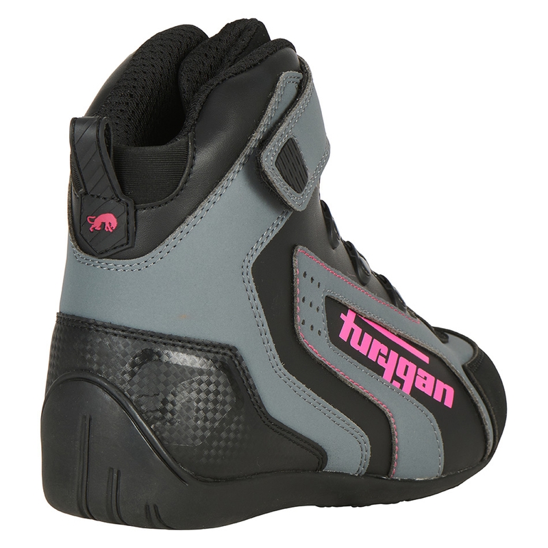 Damen Furygan V4 Easy D3O Schwarz-Grau-Rosa Motorradstiefel