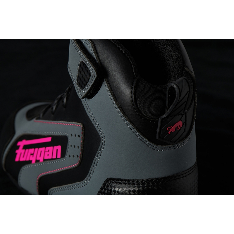 Damen Furygan V4 Easy D3O Schwarz-Grau-Rosa Motorradstiefel
