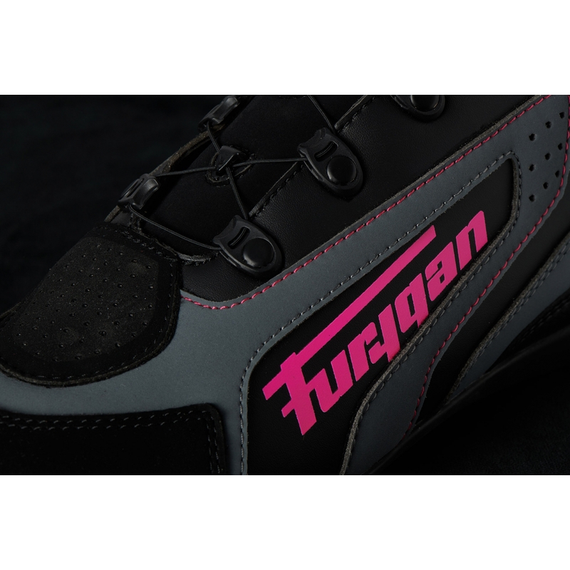 Damen Furygan V4 Easy D3O Schwarz-Grau-Rosa Motorradstiefel