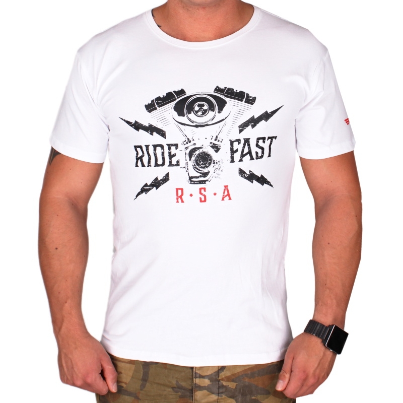T-shirt RSA Ride Fast weiß Ausverkauf