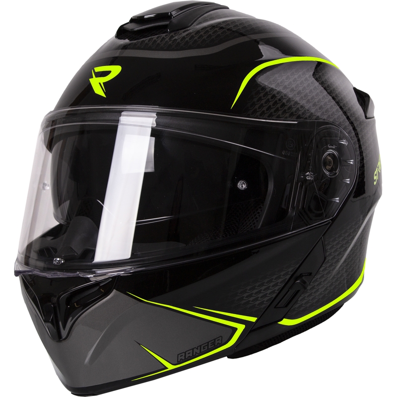 Street Racer Ranger schwarz-fluorgelber Motorradhelm