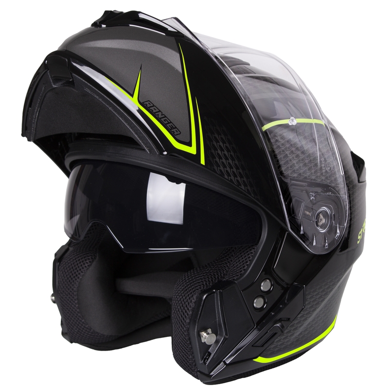 Street Racer Ranger schwarz-fluorgelber Motorradhelm