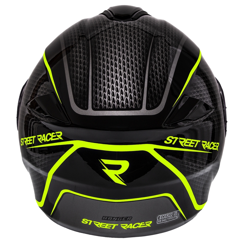 Street Racer Ranger schwarz-fluorgelber Motorradhelm