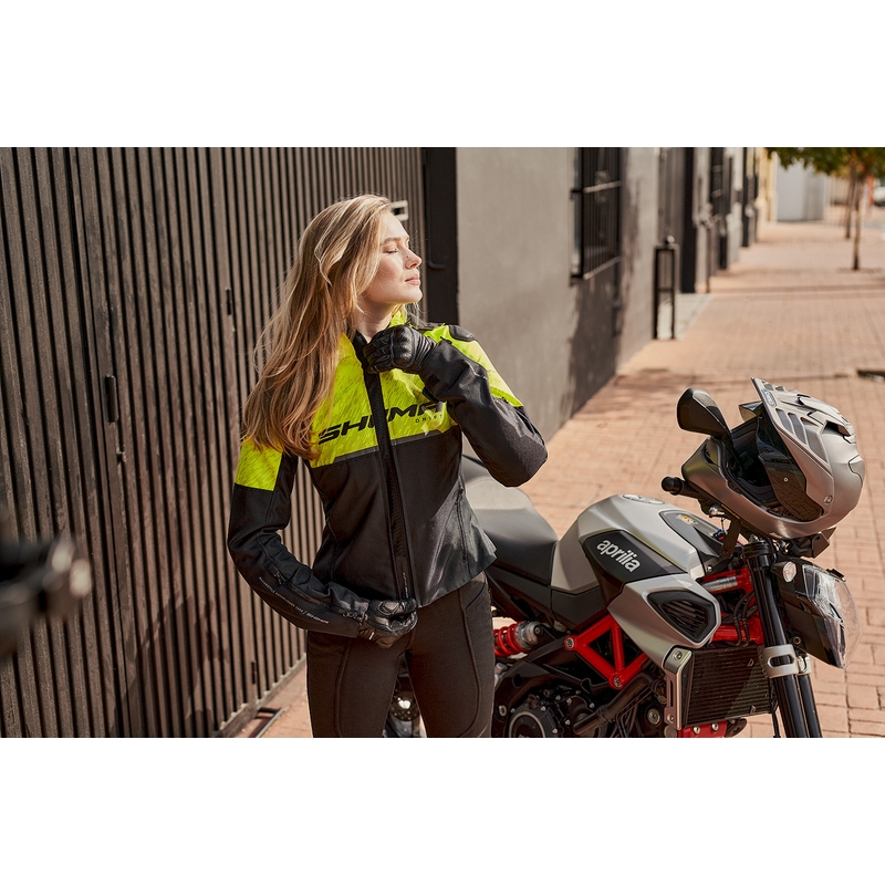 Damen Motorradjacke Shima Drift schwarz-fluo gelb