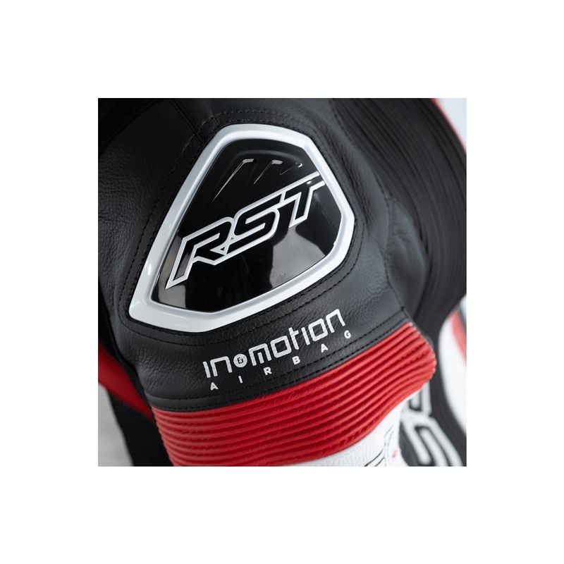 Einteiliger RST Pro Series Airbag schwarz-weiß-rot Motorradoverall  Ausverkauf