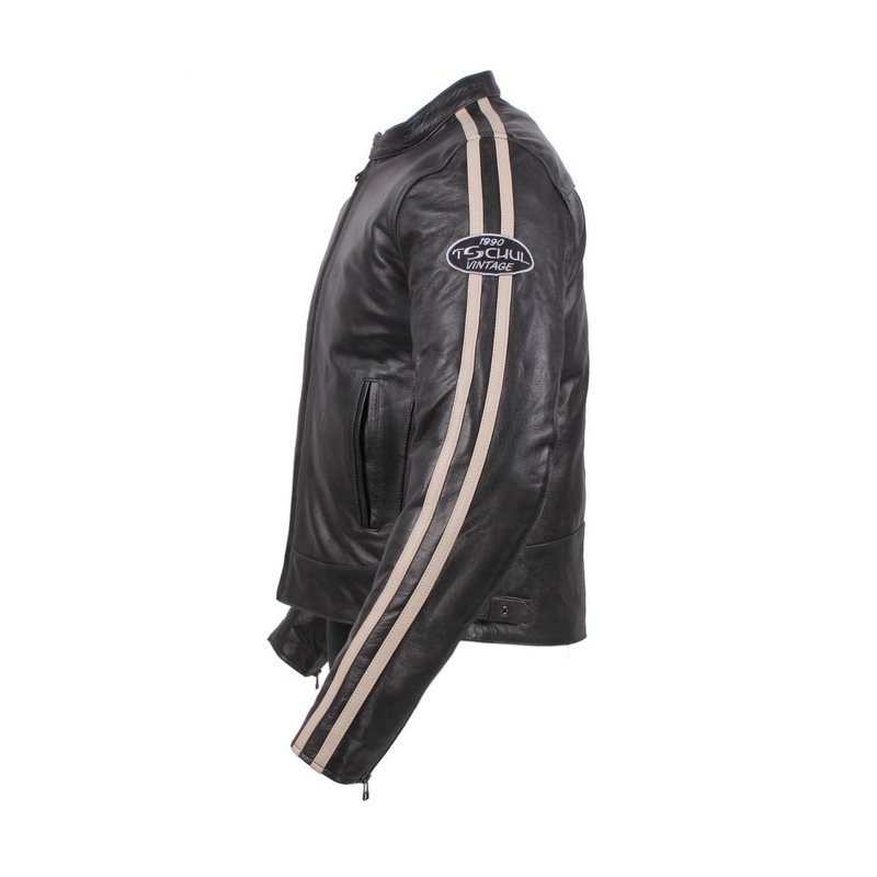 Tschul 640 schwarz und beige Motorradjacke Ausverkauf