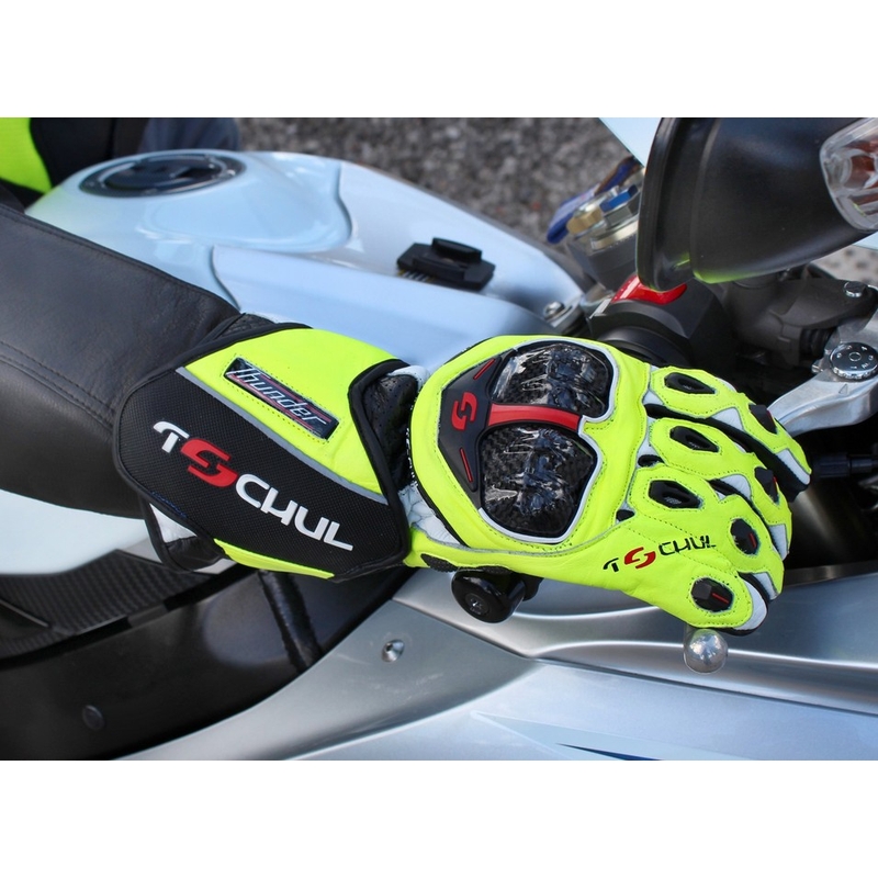 Motorradhandschuhe Tschul 250 schwarz-gelb Ausverkauf