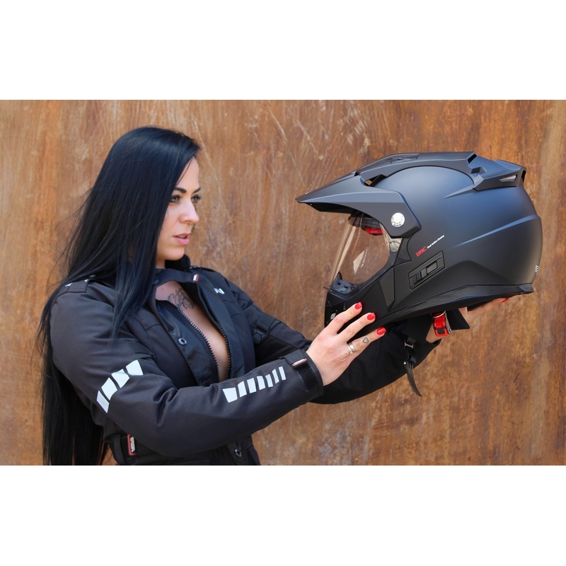 Endurohelm mit Sonnenblende RSA MX-01 schwarz matt Ausverkauf