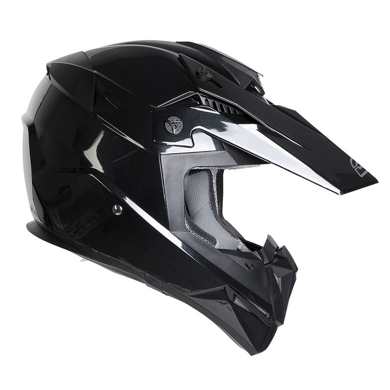 Motocross Motorradhelm Ozone FMX schwarz glänzend Ausverkauf