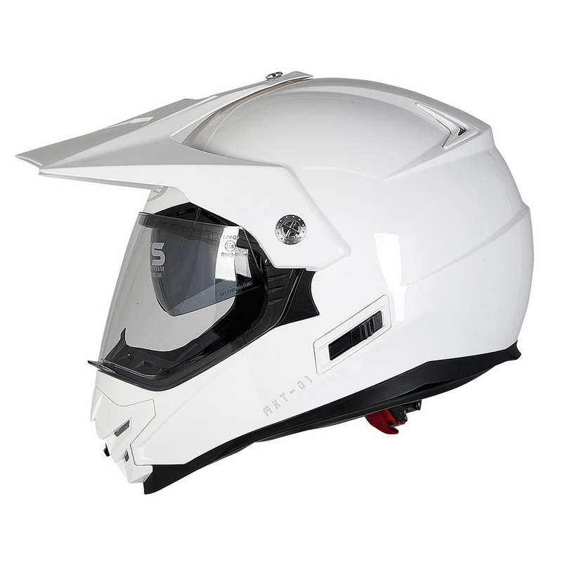 Endurohelm mit Sonnenblende Ozone MXT-01 weiß Ausverkauf