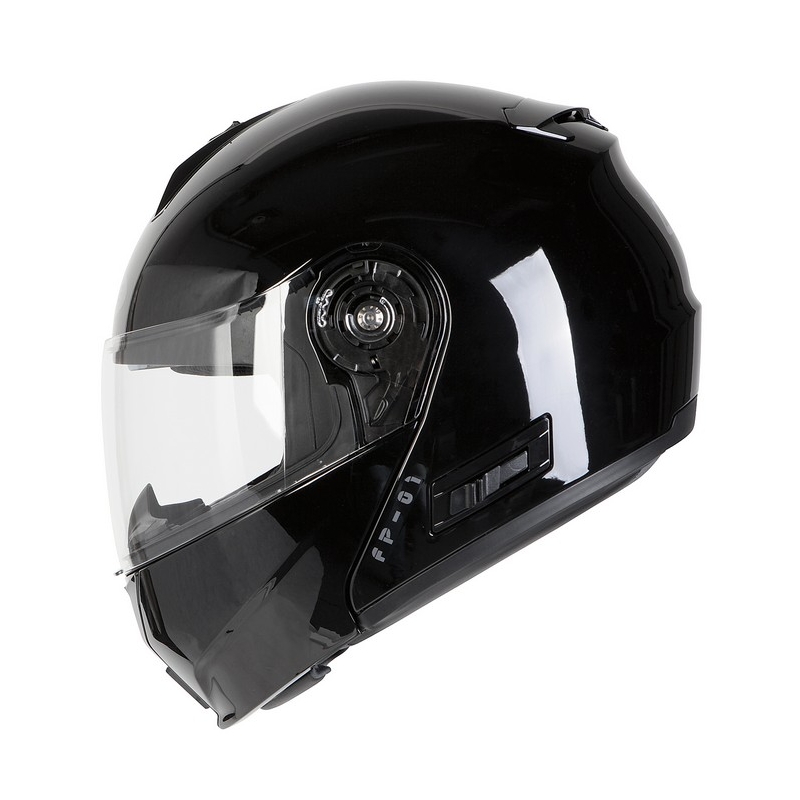 Ozone FP-01 schwarz glänzend tip-up Motorradhelm Ausverkauf