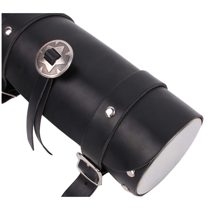 Lederrolle für Motorrad Chopper Chrom