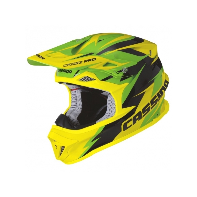 Cassida Cross Pro Motocross-Helm - grün/gelb/schwarz
