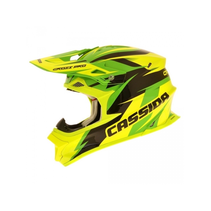 Cassida Cross Pro Motocross-Helm - grün/gelb/schwarz