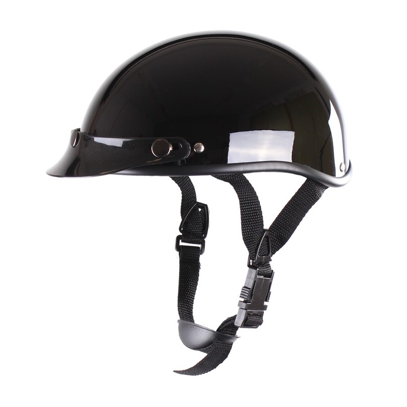 Motorradhelm RSA Chopper schwarz glänzend