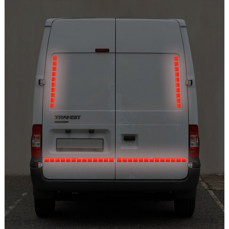 Selbstklebeband reflektierend geteilt 1m x 5cm rot