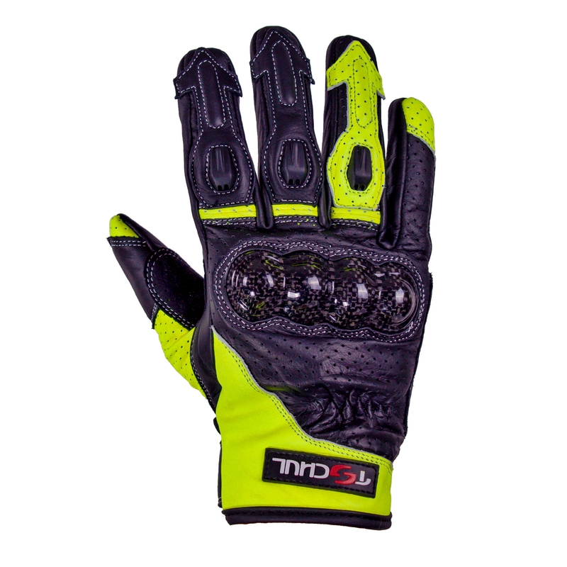 Motorradhandschuhe Tschul 316 schwarz-fluo gelb Ausverkauf