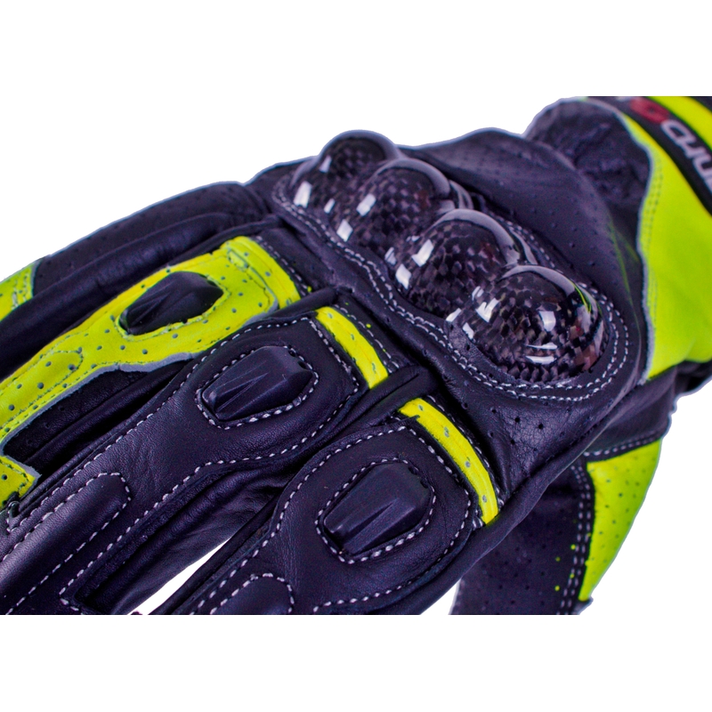Motorradhandschuhe Tschul 316 schwarz-fluo gelb Ausverkauf